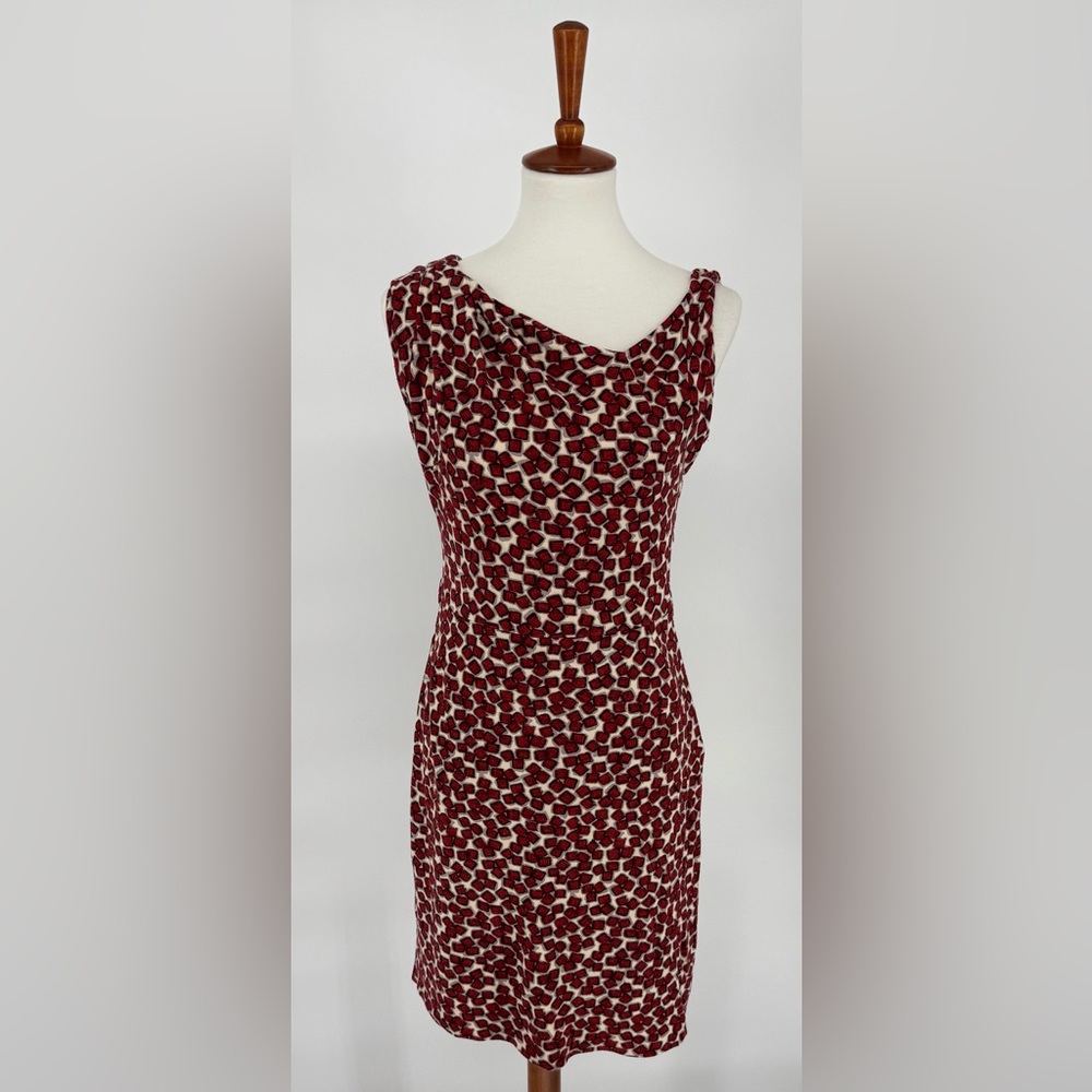 MNG Mango Asymmetrical Neckline Red Dress